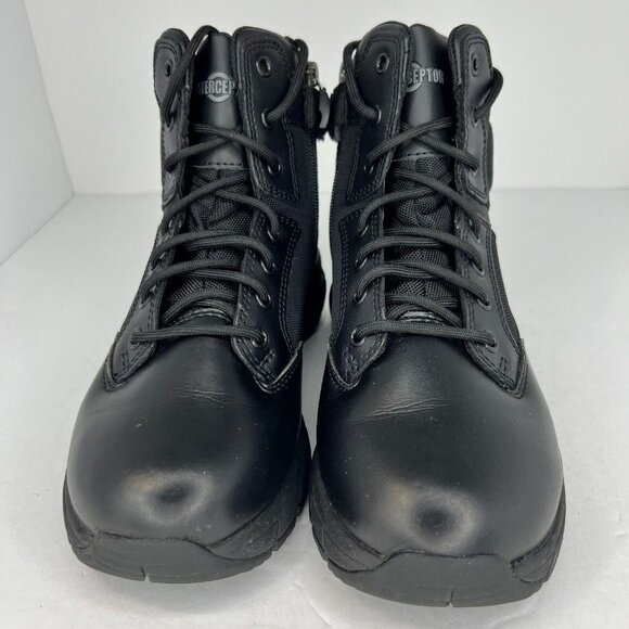 Interceptor Mens MNIN48DP001 Black Leather Mid Lace Up Size 7.5 Combat Boots main image 7